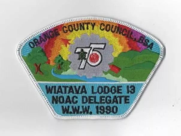 OA Wiatava Lodge 13 1990 NOAC Delegate WHT Bdr. OCC 39 Costa Mesa, CA [KY-1663]