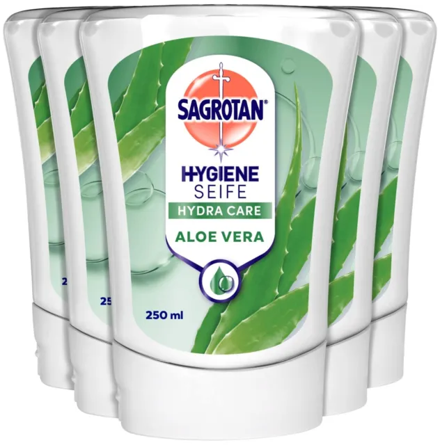 SAGROTAN Seife flüssig Nachfüller für No-Touch Spender Aloe Vera Duft 5 x 250ml