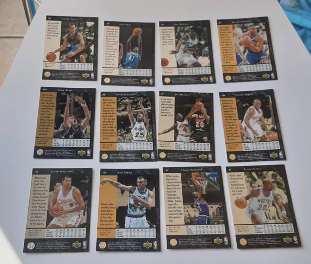 Lot de 16 cartes collection Basket NBA Upper Deck 1996 Brillantes et gauffrées 3