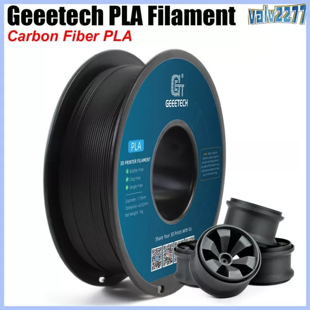 Filamento PLA fibra di carbonio Geeetech 1,75 mm 1 kg fibra di carbonio nero per stampante 3D