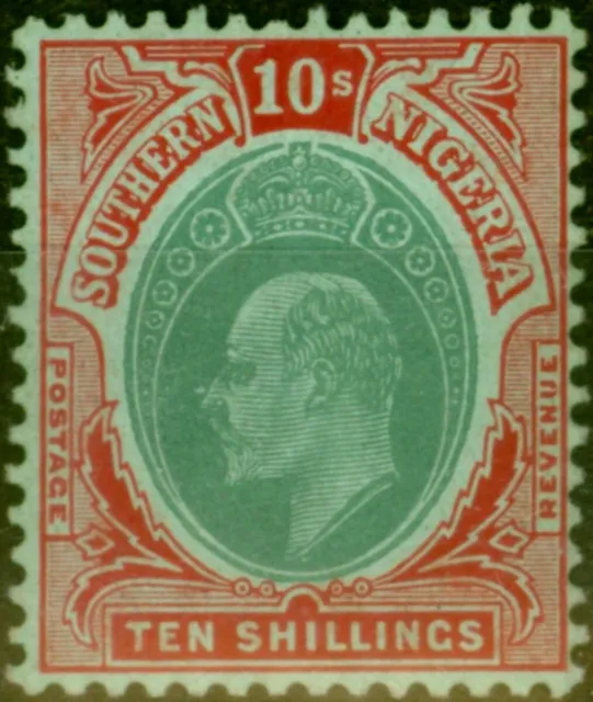 Southern Nigeria 1909 10s Green & Red-Yellow SG43 V.F & Fresh VLMM