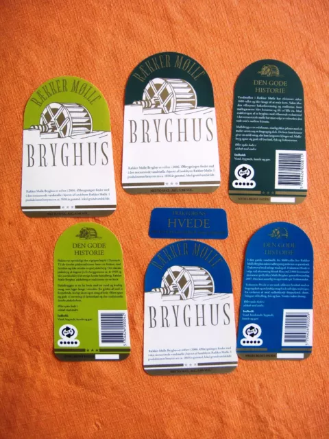 3x Danish microbrewery beer labels - Räkker Molle Bryghus - DENMARK