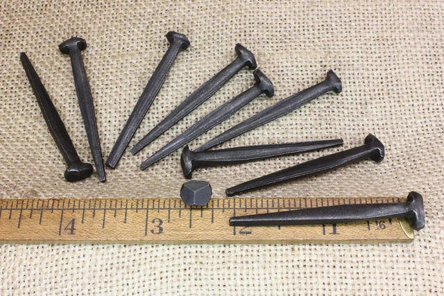 2" Rose head 10 nails antique square wrought iron vintage rustic Decorative look