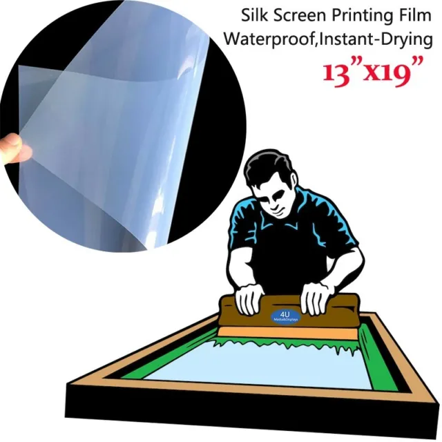100 sheets，13 x 19，Waterproof Quick Dry Milky Inkjet Screen Printing Film