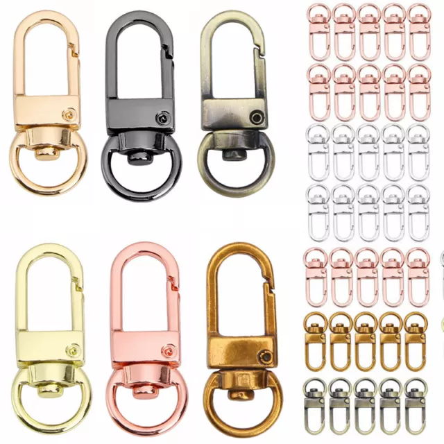 10Pcs Metal Lobster Claw Clasps Swivel Lanyards Trigger Hooks for Keychain Bag