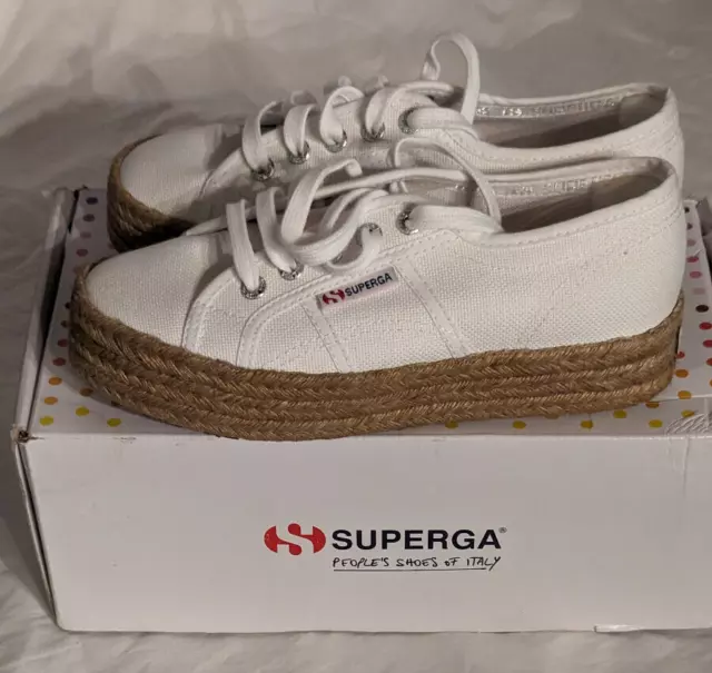 Superga 2730 Cotropew Platform Sneakers Casual Shoes Women 6 Canvas Rope NIB