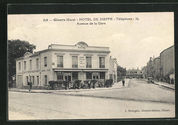 CPA Gisors, Hotel de Dippe, Avenue de la Gare 1929