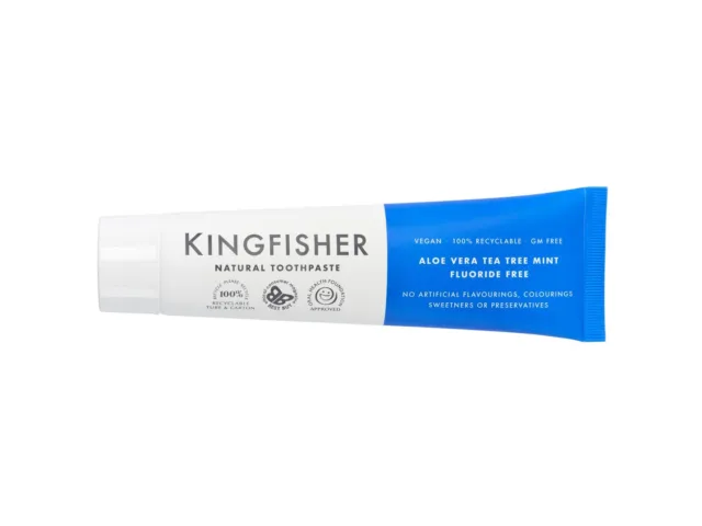 Kingfisher Toothpaste - Aloe Vera Tea Tree Mint (Fluoride Free) - 100ml