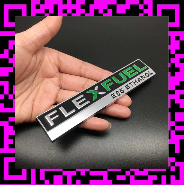 BADGE LOGO FLEXFUEL E85 ethanol voiture camion sticker metal adhesif ...