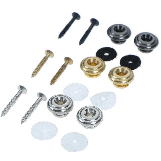 1 Pair Mushroom head guitar strap buttons locks with mounting screws COH(-)