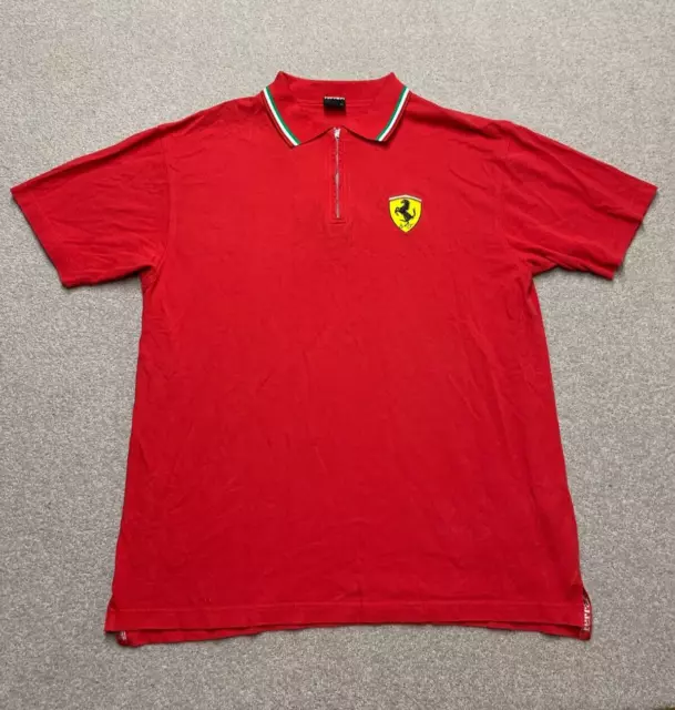 Ferrari Polo Shirt Official Licensed Product 1999 Vintage Size UK XL Men's Red