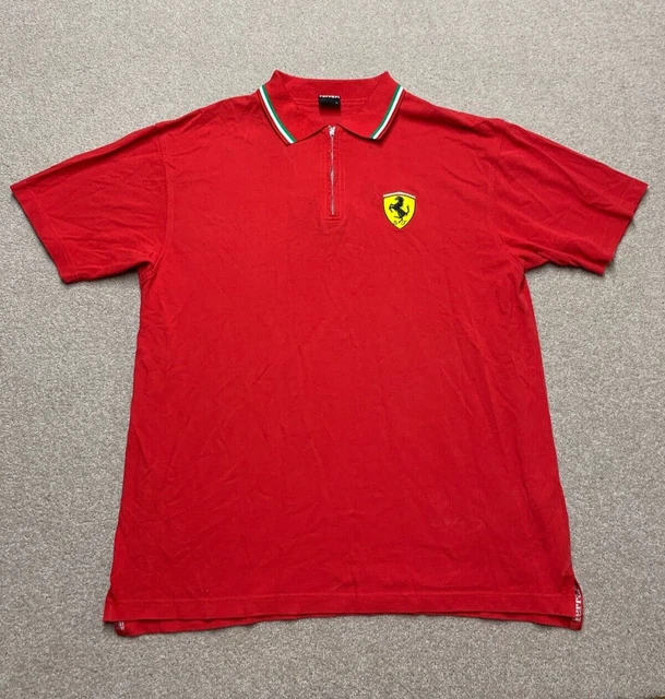 Ferrari Polo Shirt Official Licensed Product 1999 Vintage Size UK XL Men's Red