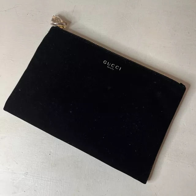 GUCCI BEAUTY LARGE Black Cosmetic Makeup Bag Pouch VIP Gift New
