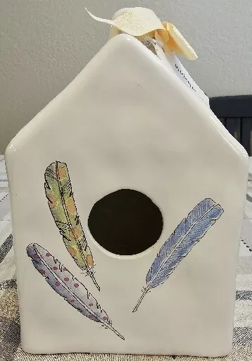 Rae Dunn Feather Birdhouse Artisan Collection by Magenta Square Yellow Ribbon