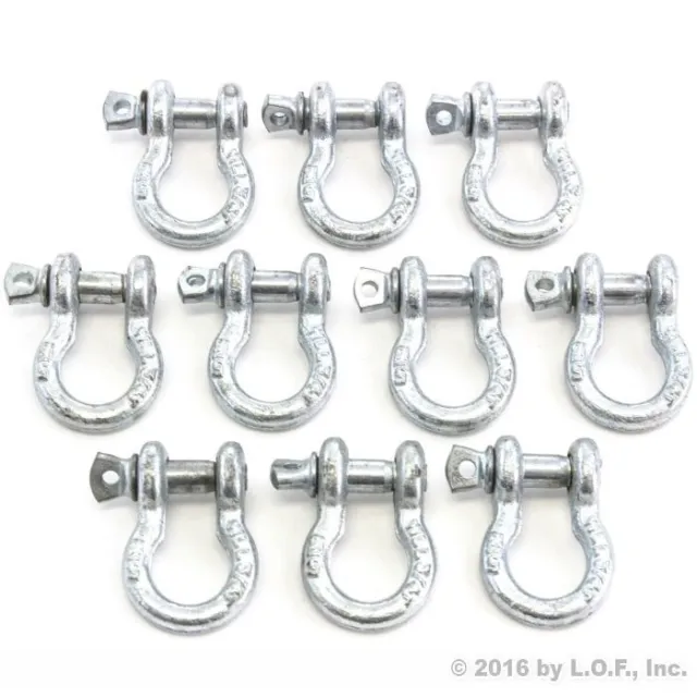 10 Galvanized 5/16 8mm Boat Marine Anchor Bow Shackle Heavy Duty Steel Screw Pin