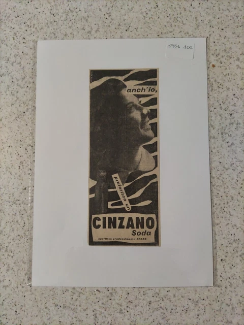 Stampa Originale Anni 50 Pubblicità CINZANO 20x30 Cm Passione Martini