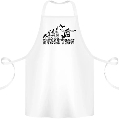 Evolution of a Skydiver Funny Skydiving Cotton Apron 100% Organic