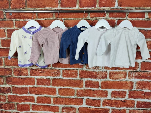 T-Shirt Bambine Pacchetto Età 3-6 Mesi Next M&S Zara Cardigans Lavorate A Maglia 68Cm