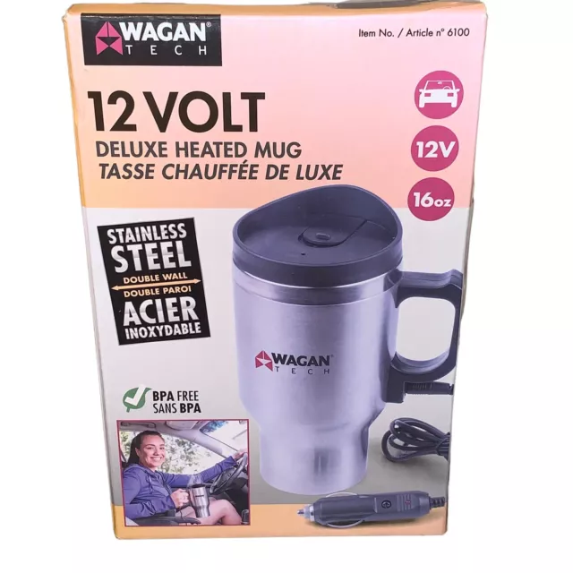WAGAN  Tech 12 Volt Deluxe Heated Mug 16 oz New In Box