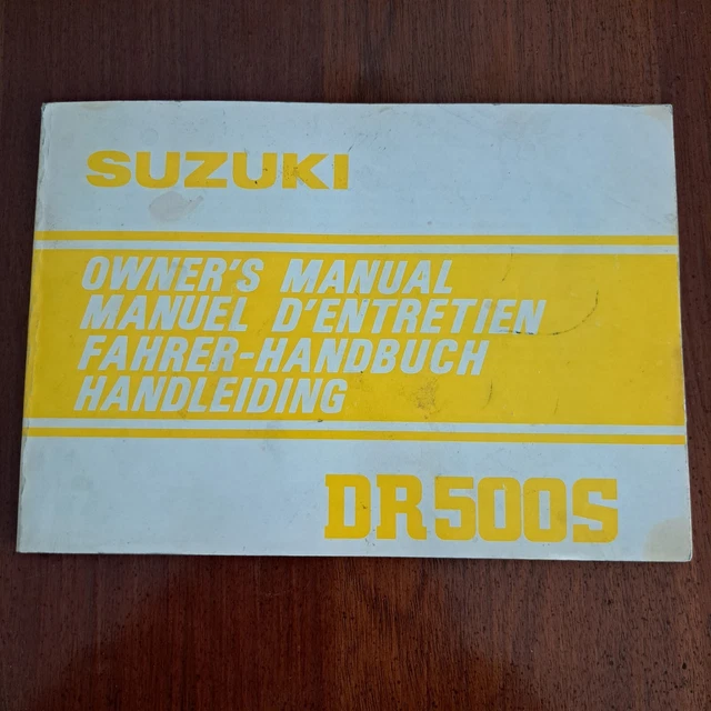 Suzuki Dr500s Manuale Uso e manutenzione owner's manual