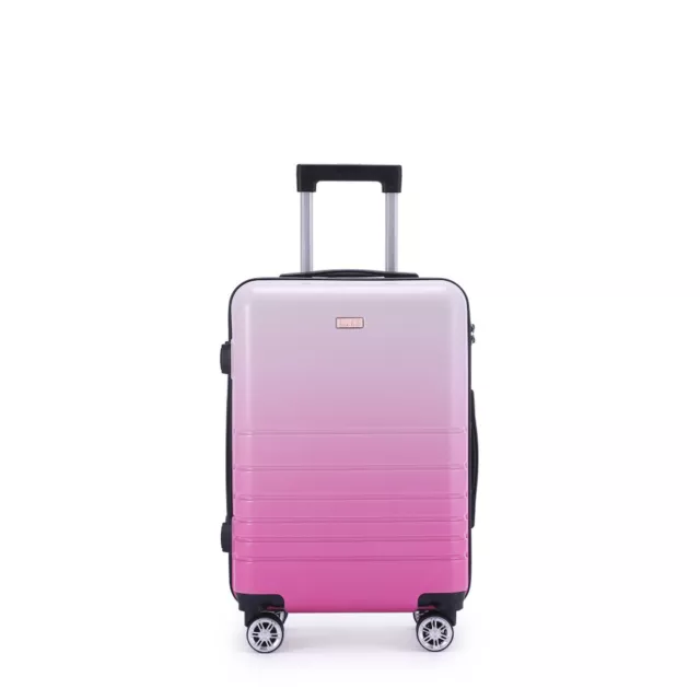 Kate Hill Bloom Luggage Small Wheeled Trolley Hard Suitcase Travel PNK Ombre 53L