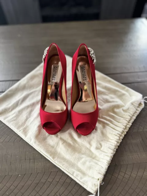 Badgley Mischka Kiara Red Satin Heels