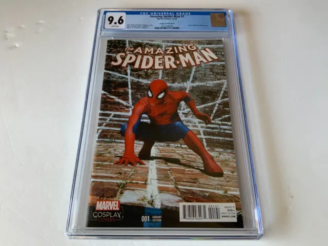 Amazing Spider-Man 1 Cgc 9.6 White Cosplay Photo Variant Marvel Comic 2015 D9M