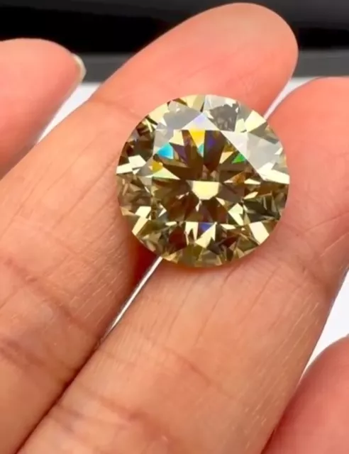 Certified 1 Ct Round Cut Natural Yellow Diamond D Grade Color VVS1 +1Free Gift