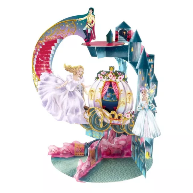 Santoro 3D Pop-Up Pendulum Card Cinderella, Prince Charming, Pumpkin Carriage