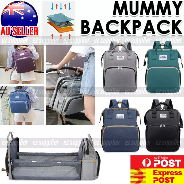 Foldable Large Mummy Bag Baby Bed Backpack Maternity Nappy Diaper milk HOT