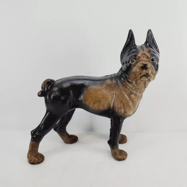 LARGE CAST IRON boston terrier DOORSTOP HUBLEY STYLE DOG 9"