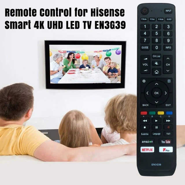 Genuine EN3G39 Remote Control For Hisense 4K TV – Netflix, YouTube & Amazon Buttons