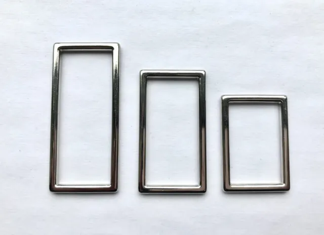 Anillos rectangulares de 50 mm 40 mm 30 mm bucles metal plata anillo D rectangular D58-D58B