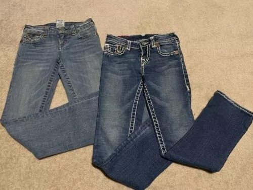 TRUE RELIGION 2 pair Girl's Billy size 7 and Bobby Super T size 8