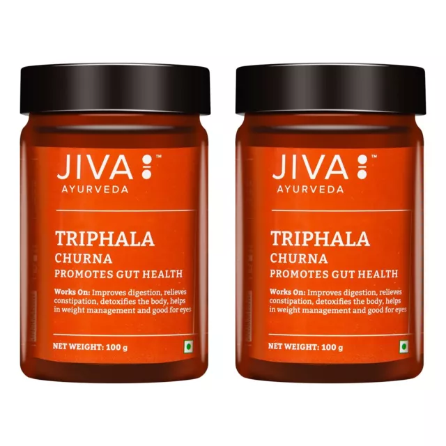 Jiva Triphala Churna - Pour Santé & Bien-être - 100gm Chaque (Paquet De 2)