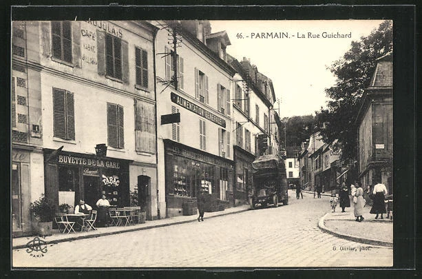 CPA Parmain, La Rue Guichard, vue de la rue