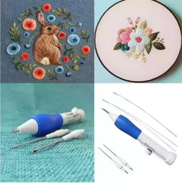 Embroidery Sewing Stitching Punch Needle Punching Set Tool Kit For Plastic DIY
