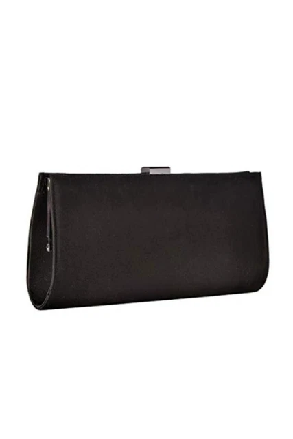 Borsa a tracolla con catena e pochette con telaio Stacee in raso nero... 9