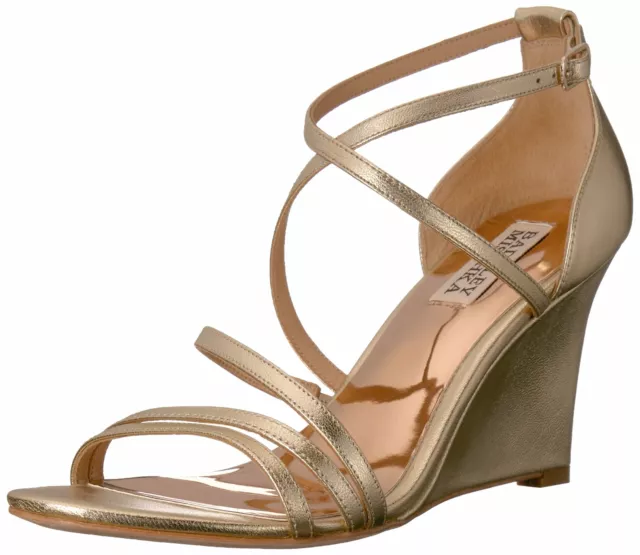 Badgley Mischka Women's Bonanza Wedge Sandal Platino Size 6M