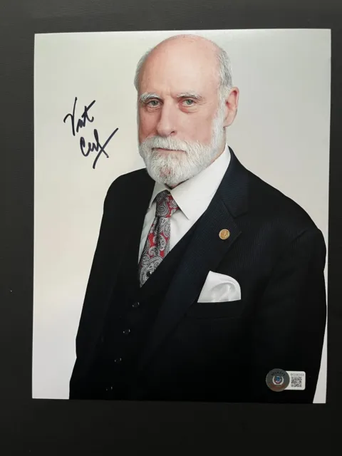 Vint Cerf Rare! signed autographed inventor of internet 8x10 photo Beckett BAS