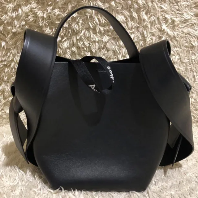 Acne Studios Musubi leather handbag Mini Shoulder Bag Black with storage bags