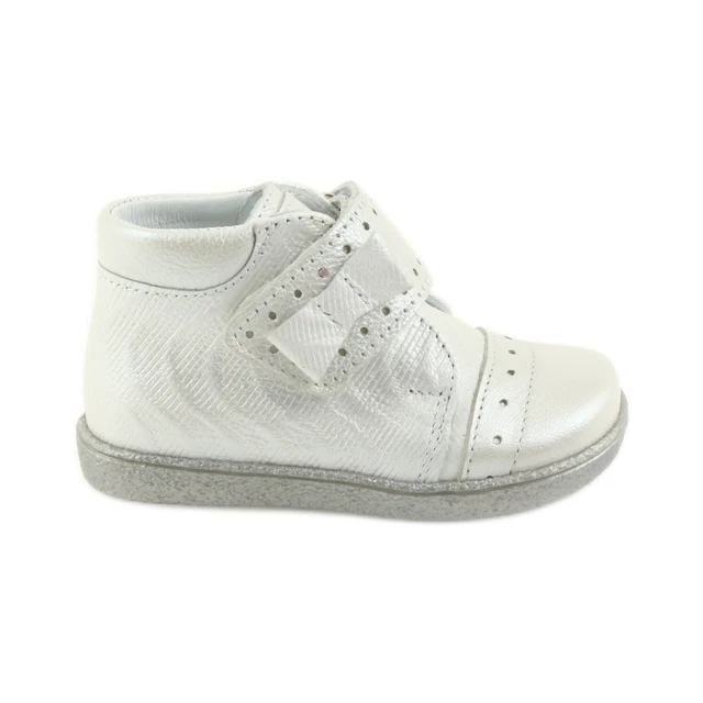 touch fastener booties children's shoes Ren But 1535 bow silver