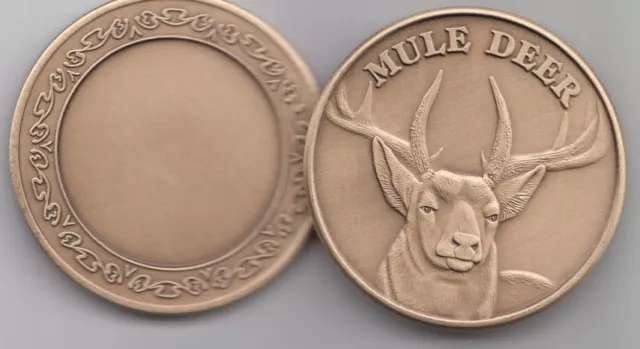 Mule Deer coin Trophy Antler Buck Archery Hunting Gift