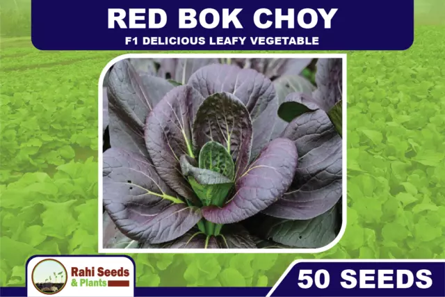 Red Bok Choy F1 Delicious Leafy Vegetable 50 Seeds