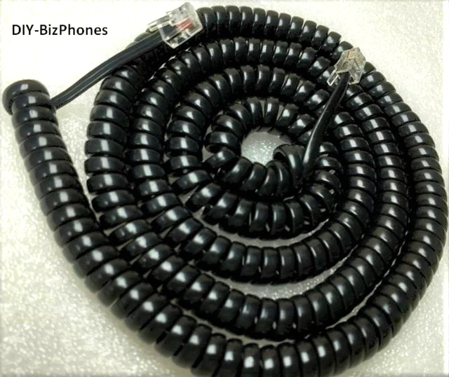 Avaya Black Long Handset Receiver Curly Phone Cord Partner 6D 18D 34D 25 Ft