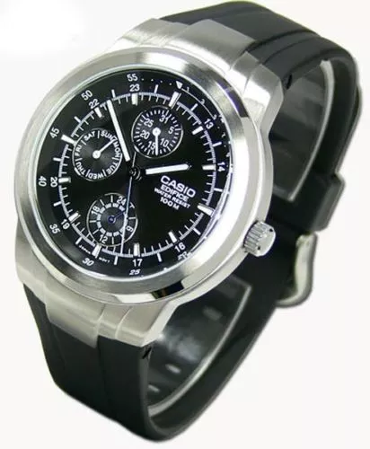 Casio EF305-1AV,  Men's Edifice 3-Eye Watch, Black Resin Strap, 100 Meter WR