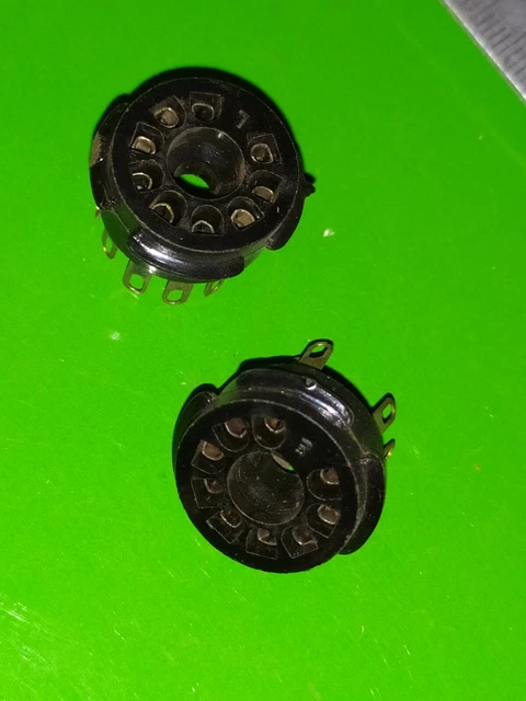 2x Supports De Socket Céramique NOVAL Pour Tubes Électroniques - Circuit Imprimé Sup39