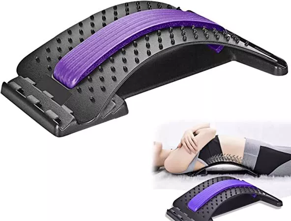 Allenatore schiena estensore schiena attrezzatura sportiva 3 livelli fitness plastica viola merce di seconda scelta