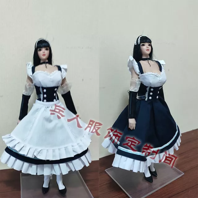 1:6 COSPLAY FEMALE Doll Maid Dress Outfit For 12 TBleague Phicen