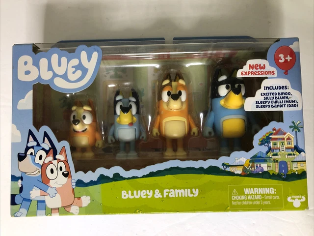 Akedo Bluey – Coffret De 4 Figurines Articulées De La Famille Bluey – Bluey, Bingo, Bandit Et Chili – Collection Officielle – Dès 3 Ans